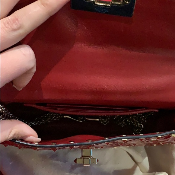 Valentino red studded purse - Picture 3 of 5